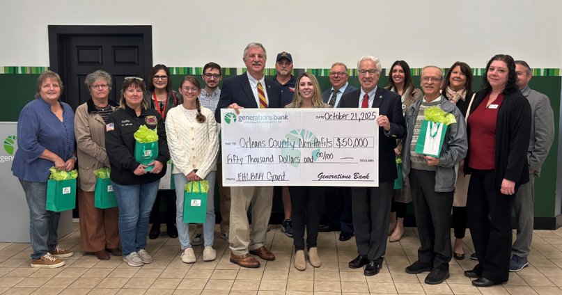 Generations Bank presents $50,000 grant check to Orleans Non-profits