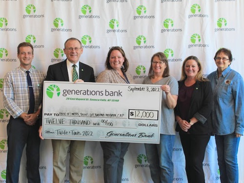 Generations Bank presents check to local food pantries in Seneca County